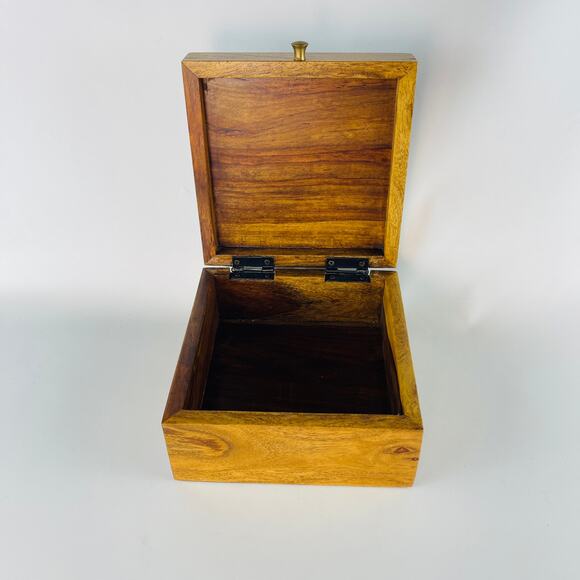 Blue Tile Wood Box - As Is - 7 1/2 x 4 1/8” - Picture 2 of 7